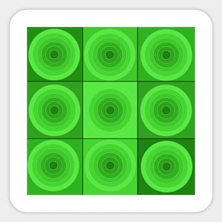 Green Geometric Circles and Squares Sticker